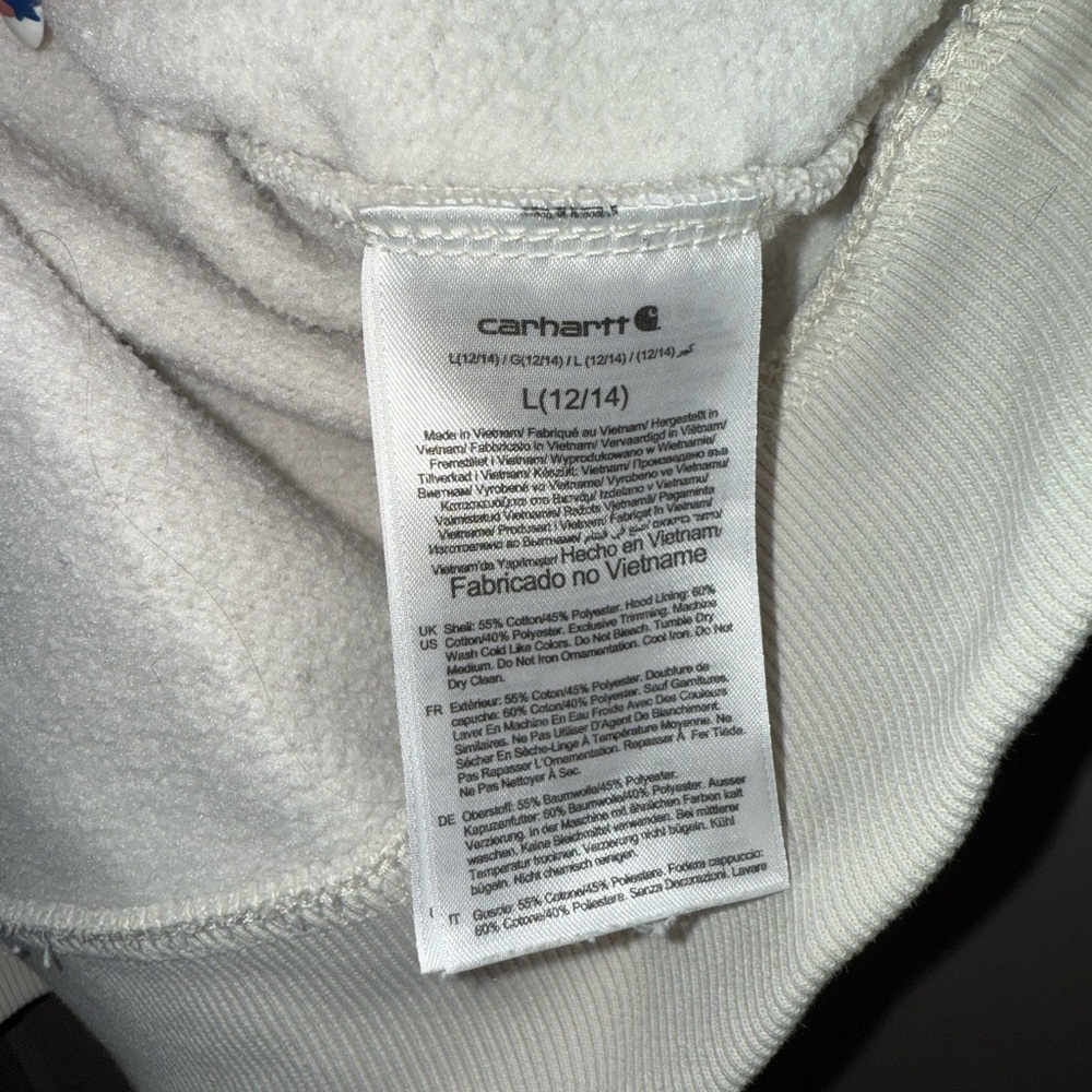 Carhartt White Hoodie with Blue Logo - Picture 4 of 4